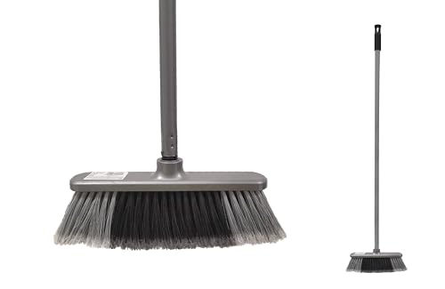 HERSIG - Escoba Gris con Palo | Cepillo Gris con Palo.