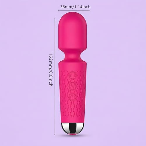 Image of Handheld Cordless Mini Massager, Powerful Quiet with Waterproof, 20 Modes & 8 Speeds Vibration Wand for Back Neck Shoulders, Muscle Soreness Relief & Recovery (Red)