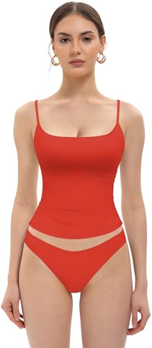 Image of MIRITY Women's Sexy Double Lined Square Neck Tank Top - Y2K Going Out Adjustable Spaghetti Strap Cami