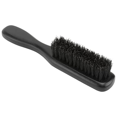Mikinona 1pc Black Wooden Men's Beard Brush Long Handle Bristle Beard Shaping Tool for Grooming
