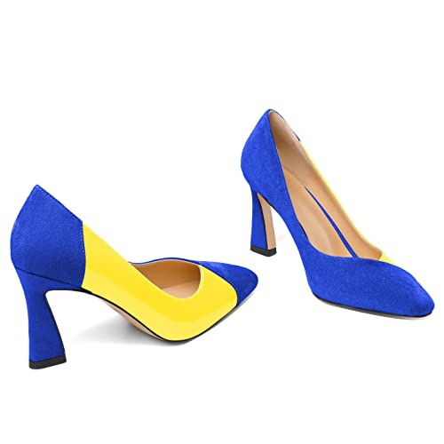 Esvowido Women's High Heel Pumps Stiletto Heels Closed Toe Slip on Dress Shoes for Ladies Office Prom Wedding Party Dress Shoes3