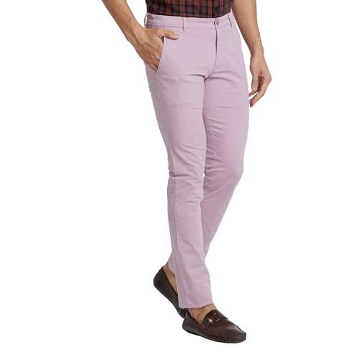 Image of Parx Men's Solid Pattern Lrt Cotton Blend Flat Front Casual Trouser
