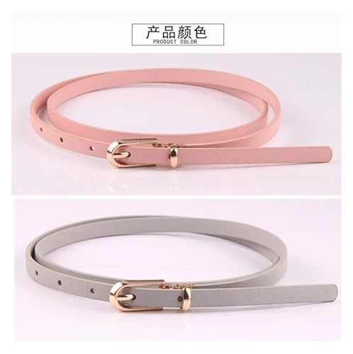 Fashion PU Leather Women Wearing women's tight fitting belt, thin waistband with gold buckle, jeans, pants, dress3