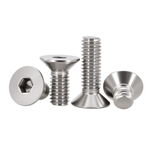 5〜50個 304ステンレス鋼 六角六角ソケット皿頭フラットヘッドネジ M1.6M2M2.5M3M4M5M6M8M10 六角ボルト 六角ネジ(20mm,M6 (10pcs))