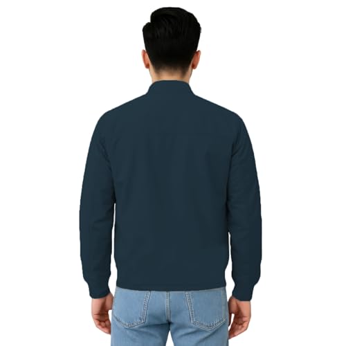 Image of NINQ Winter Jacket - Windproof Poca Cloth with Fur, Zipped mandarin Collar, 2 Front Pockets & Side Arm Pocket, Casual & Sportswear jackets for men