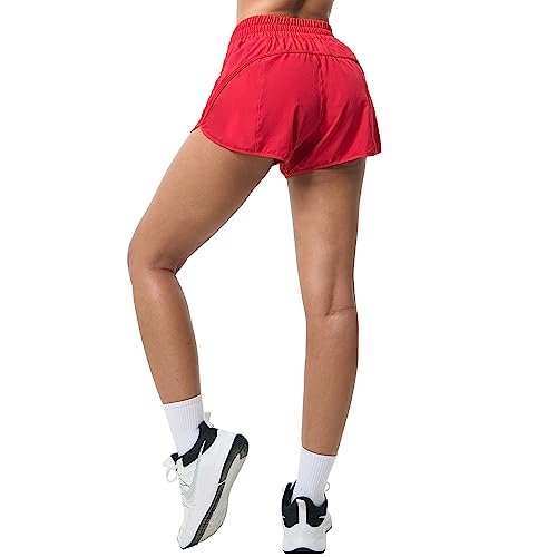 Image of Aurefin Athletic Shorts for Women,Women's Quick Dry Workout Sports Active Running Track Shorts with Elastic and Zip Pockets