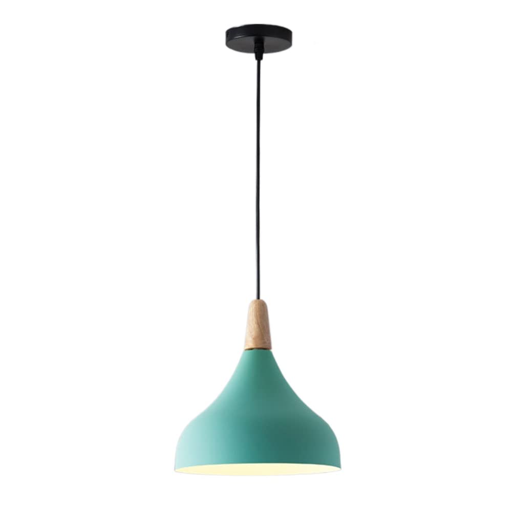 with Wood Hanging Lighting Fixtures Nordic Macaron Style Lamp Chandelier(Green)