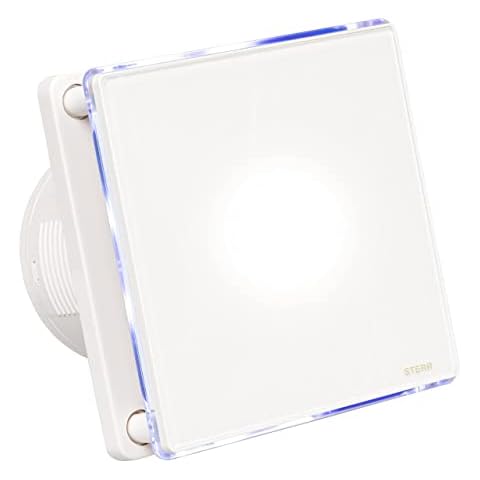STERR Weiß Badezimmerlüfter 100 mm mit LED + TIMER silent badlüfter Cover