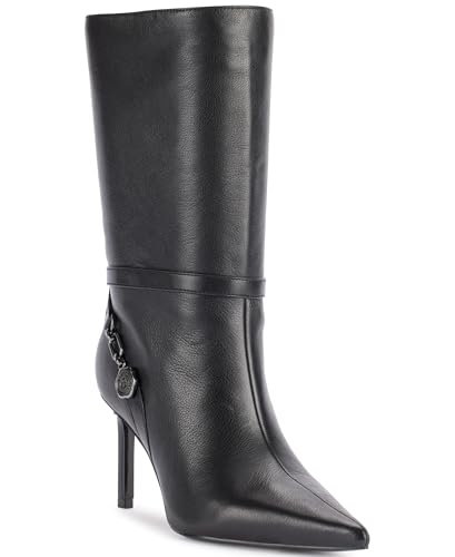 KARL LAGERFELD Women's Sharina Mid-Calf Heeled Bootie Ankle Boot