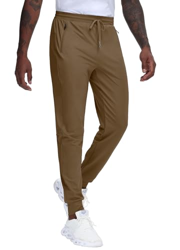 JWM Regular/Tall Mens Athletic Joggers Pants Long Inseam Tapered Sweatpant Workout Running Gym Training with 3 Zipper Pockets