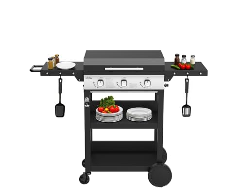 Big Horn Piastra A Gas Con 3 Bruciatori Con Carrello E Coperchio; 7.2 Kw - 11