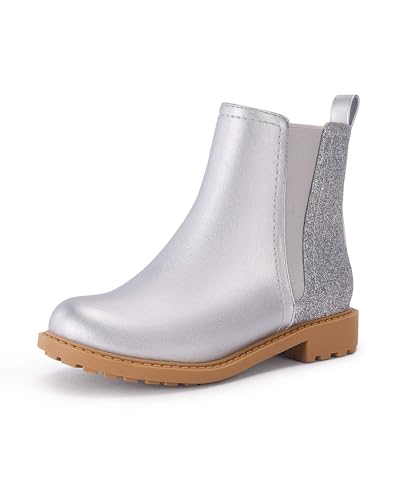 Coutgo Girls Glitter Ankle Boots Side Zipper Comfortable Chelsea Dress Booties For Toddler/Little Kid/Big Kids thumb #1