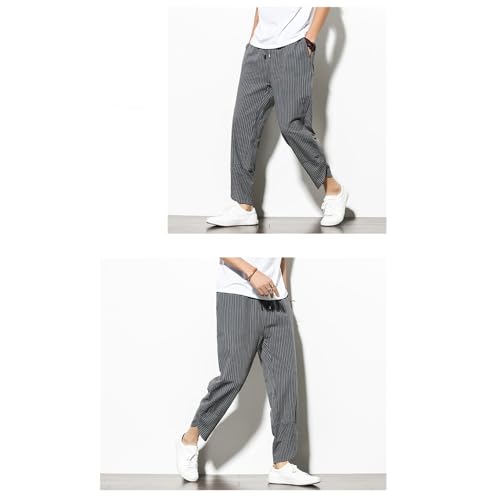 Seidarise Men's Linen Cargo Jogger Pant Japanese Hip Hop Sweatpants Harem Pants Sports3