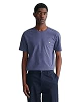 GANT Men's REG Shield SS T-Shirt, Dark Jeans Blue, Medium