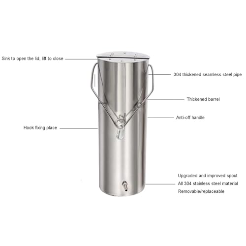 304 - Cubo de muestras de agua de acero inoxidable de 1 litro para pruebas de calidad del agua, recolección de aguas residuales, análisis de agua superficial de ríos y lagos