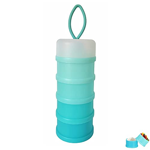 Image of BJLIIO Baby Milk Powder Formula Dispenser, Non-Spill Portable and Stackable Formula Travel Container, 4 Layers Twist Lock Snack Storage Container for Protein Powder, Nuts, Small Fruit, BPA Free