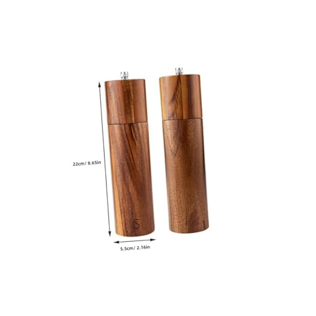Ciieeo Manual Pepper and Salt Mill Set Handheld Grinder with Ceramic Core for Spices Design Elegant Kitchen Accessory for Fresh Seasoning and Flavor Enhancement