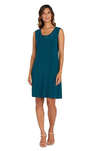 Image of R&M Richards Women's Petite Glitter Trim Jacket Dress