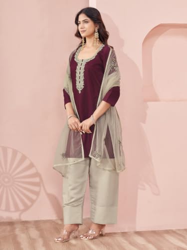 Image of Womanista Farshi Salwar Suit for Women| Farsi Kurta Set with Dupatta