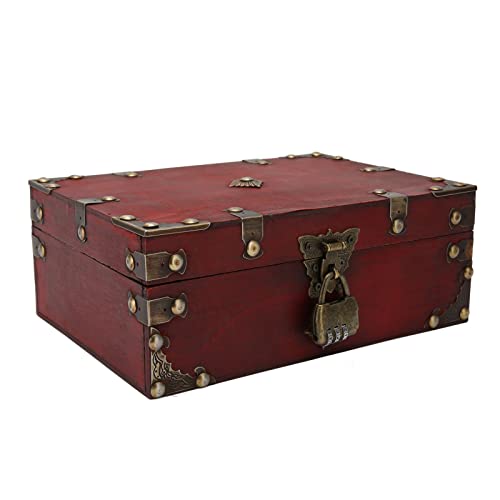 MINGZHE Antique Wood Jewelry Storage Box Wooden Trinket Box Tarot Cards Christmas, Birthday, Father Day Bridal Shower Wedding Valentine Day and Graduation Gift and Home Decor Gift Box