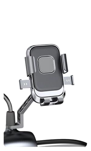 Image of Cell Phone Stand Flexible Mobile Clip Mount Quickly Lock Bike Phone Holder Bicycle Motorcycle (Rearview Black)