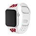 Affinity Bands Wisconsin Badgers Silicone Sport Band compatible with Apple Watch (42/44/45mm White)