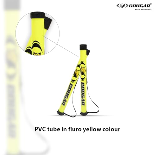 Image of COUGAR Tennis Ball Pickup Tube - 36 Inch Fluorescent Yellow PVC Tube Holds 15 Tennis Balls, Lightweight Ball Collector for Training Practice Sessions Coaching and Court Maintenance