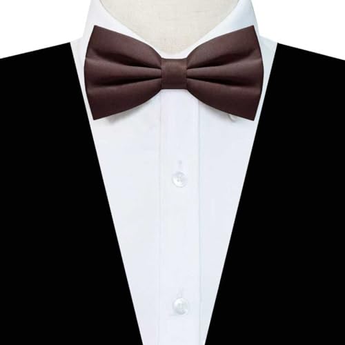 Image of JEMYGINS Solid Color Pre-tied Bow Tie Adjustable Bowtie for Men