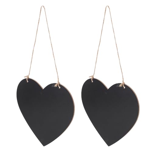 ELAYARD Mini Pizarras Colgantes en Forma de Corazón Doble Cara 18X16 CM 2 Unidades Tablero Reutilizable para Mensajes Decoración Hogar Fiestas y Bodas