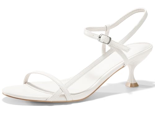 Image of Coutgo Womens Strappy Heeled Sandals Kitten Low Heel Open Toe Ankle Strap Party Wedding Dress Shoes