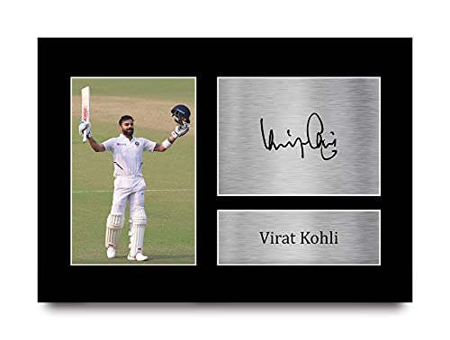 HWC Trading A4 Virat Kohli India Gifts Printed Signed Autograph Picture for Cricket Memorabilia Fans