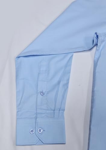 Image of Cotton Blend Formal Shirt for Men | Full Sleeve, Regular Fit, Button Down, Palin & Stylish Collared Neck | Breathable Lightweight Fabric for Office, College Meetings & Gathering