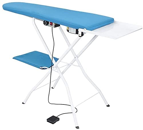 EOLO Table à Repasser AS06Plus Professionnelle Aspirante Chauffante Pliante en Vertical avec Roues Support Chaudière et Vêtements Table avec Thermostat...