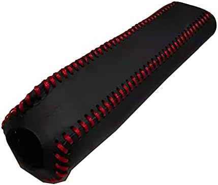 Black Car Accessories Handbrake Cover Genuine Leather Dedicated Side Brake Protective Cover Lever Protective Cover (Red Stitch)