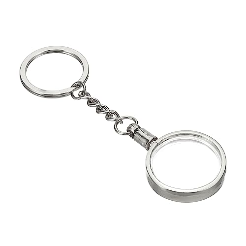 Llavero para medallón AA con funda protectora redonda de metal para evitar rayones
