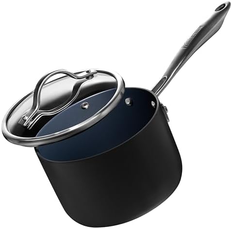 Guy Fieri's Flavortown Sartén Láser De Titanio De 8.5 Pulgadas, Utensilios De Cocina Antiadherentes Con Asas De Acero Inoxidable Que Se Mantienen Frescas, Sartén Duradera, Apta Para Horno Y