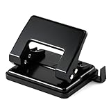 MoKo 穴あけパンチ 2穴 ハンディ 最大20枚 穴径6mm 奥行12mm U型刃採用 小型 卓上パンチャー 事務用品 コンパクト収納 Black