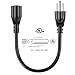VSEER UL Listed SJT 14 AWG Heavy Duty AC Power Extension Cord Cable - SJT 14/3C NEMA 5-15P to NEMA 5-15R (15A/125V), Black 1FT (2-Pack)