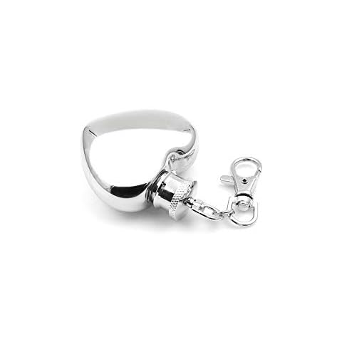 iSavage 1 oz Hip Flask 18/8 Stainless Steel Heart Shaped Mini Design with Ring-YM151 Cover