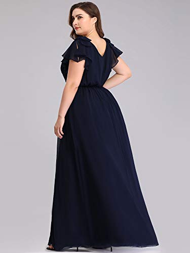 Robe de soirée en mousseline plissée fluide avec décolleté plongeant - 5