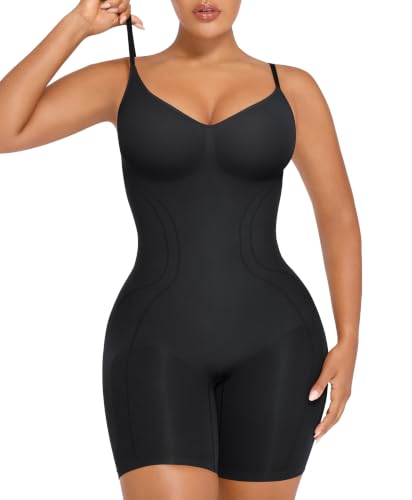 SHAPELLX Shapewear for Women Tummy Control Faja Shapewear Compression Seamless Body Shaper Bodysuit Tops Thigh Slim