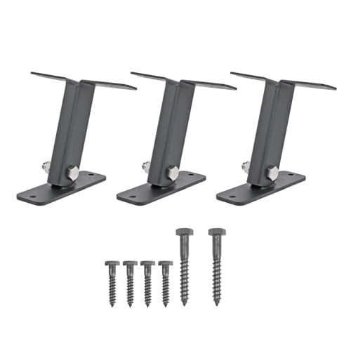 Juego de soportes para pérgola montados en techo Hyuduo, 3 piezas, acero inoxidable resistente, soporte ajustable de 90° para vigas, soporte elevador para techo plano miniatura 1