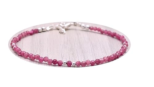 Bracelet rubis 3mm LKBEADS, bijou minimaliste idéal à superposer pour le quotidien