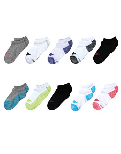 Hanes Girls' Cool Comfort No Show Socks (10 Pack)
