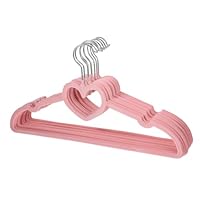 Toyvian 10 pcs Heart-shaped Plastic Clothes Hangers with Rotating Hook Anti-slip Lightweight Coat Hangers for Dresses Jackets Shirts in Pink Closet Organizers
