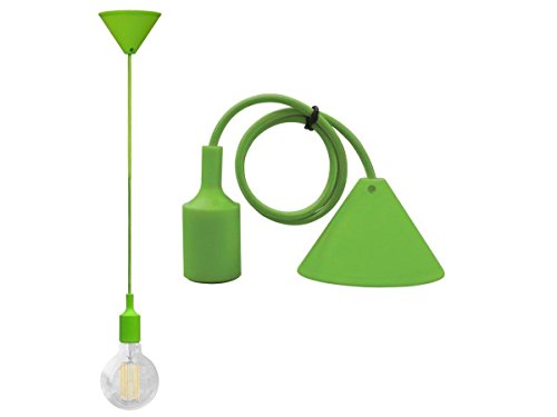 Pendente VERDE a Soffitto con cavo e portalampada