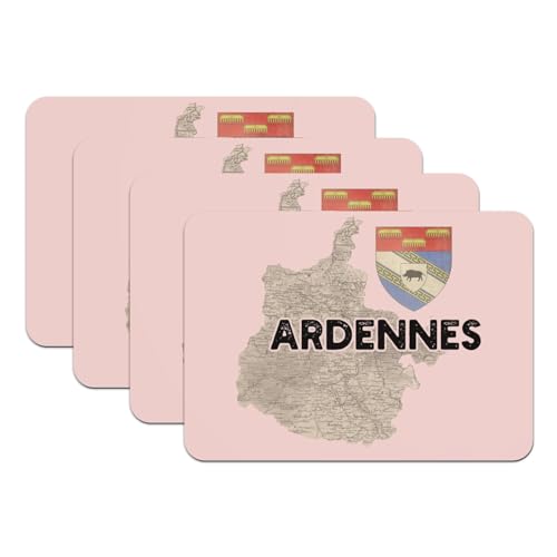 Set de table antidérapant grand format lot de 4 sets rose Ardennes