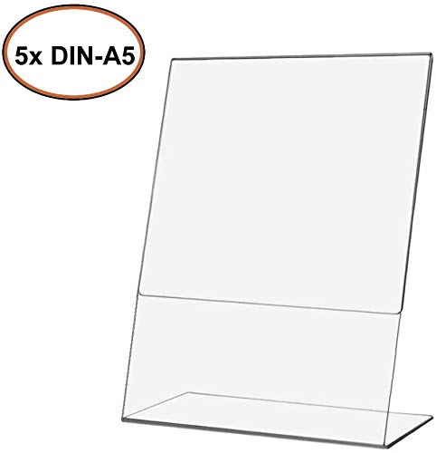 10x A5 Acryl Posterstandaard L-Vorm - Transparante Tafelstandaard Menukaarthouder