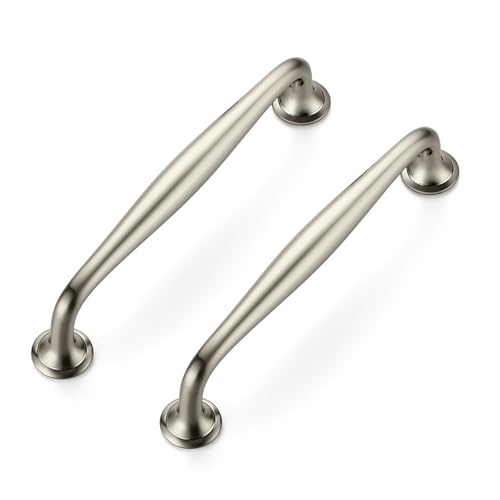 Image of Ravinte 10 Pack 5 Inch Brushed Nickel Kitchen Cabinet Handles Solid Zinc Alloy Cabinet Pulls Cupboard & Drawer Handles