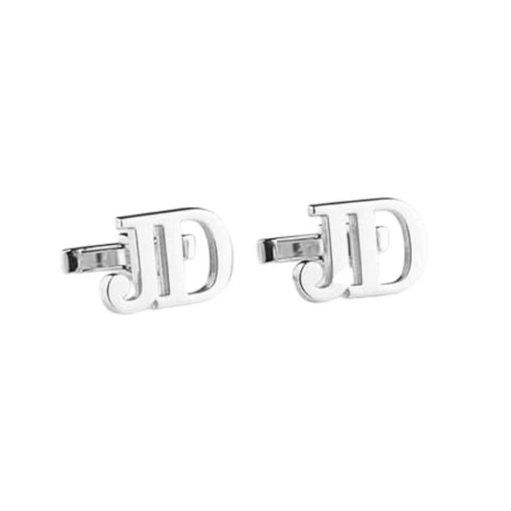 Personalised Initial Name Cufflinks for Men | Custom Alphabet Letter Monogram Cuff Links | Engraved Initial Jewelry | Stylish Wedding Gift for Groom and Men-image-26